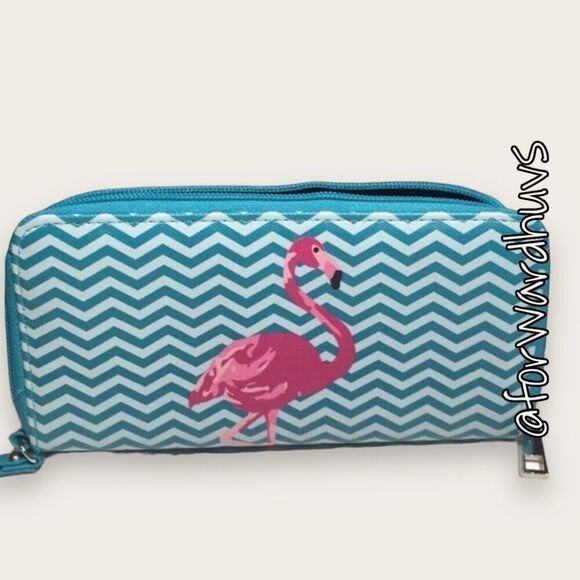 No Brand Handbags - Pink Flamingo Ladies Wallet with Zipped Coin Pouch